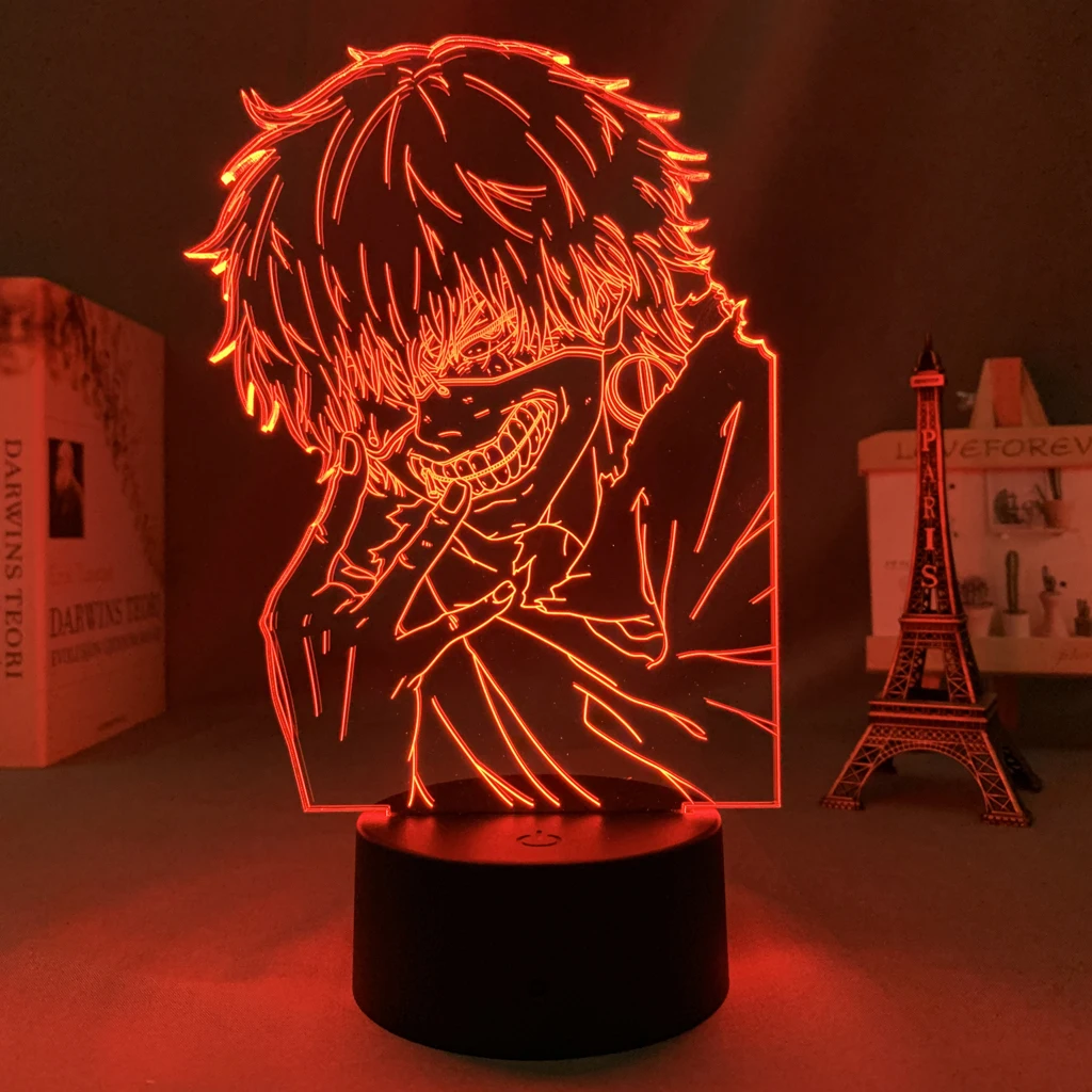 

Аниме Фигурка Светодиодная светильник лампа манга Токио Гуль Кен канеки для детской спальни декоративная лампа кавайный Декор Светильник ...