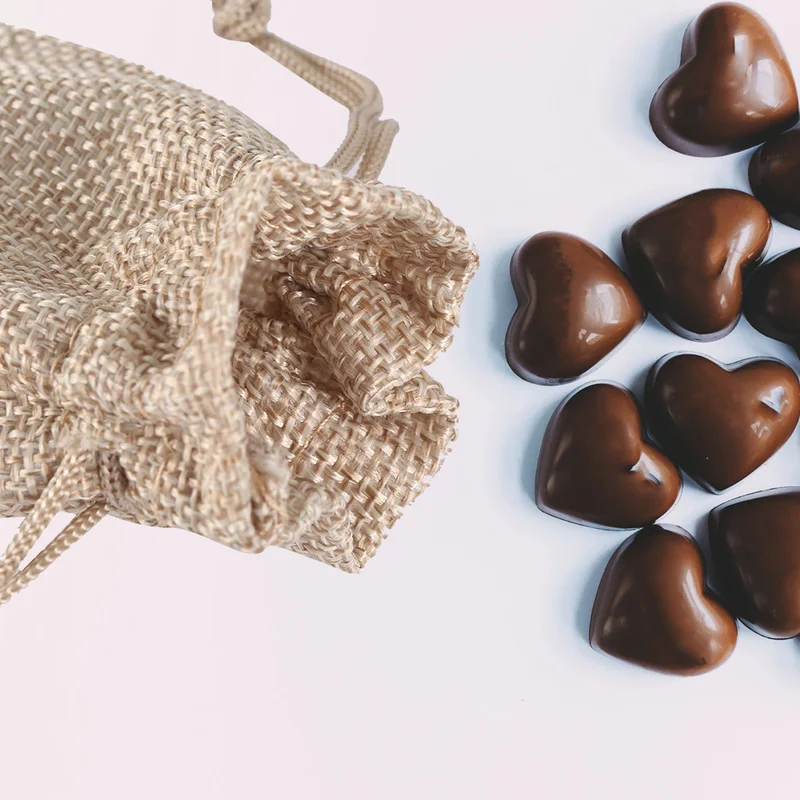 50 шт Подарочные мешки для конфет Свадебный винтажный натуральный мешковин