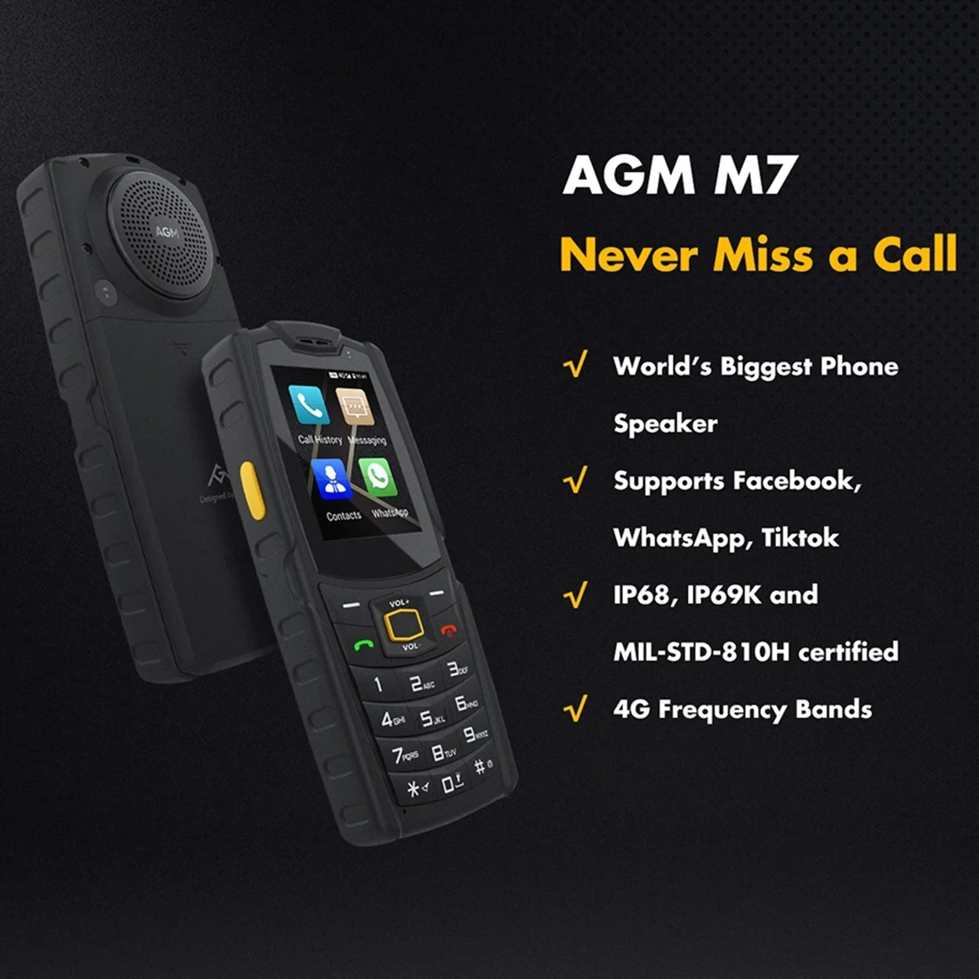 AGM M7 водонепроницаемый смартфон с четырёхъядерным процессором ОЗУ 1 ГБ ПЗУ 8 2500