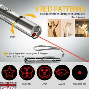 Забавная Лазерная игрушка для домашних животных и кошек, 5 мВт, красная точечная лазерсветильник шка, креативная лазерная указка, лазерная ручка, Интерактивная светодиодный шка, светодиодная УФ-ламсветильник с USB