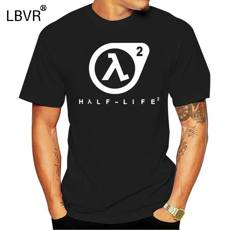 Новый Half Life 2 логотип короткий рукав черный для мужчин Невысокий массивный каблук