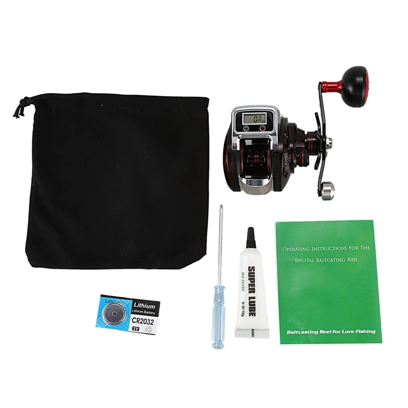 

Lie Yu Wang Ls3000 Digital Counting Wheel Bait Casting Reel Rate Ratio 6.3:1 14+1Bb Max Drag 5Kg Large Throwing Red Fishing Spoo