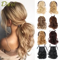 difei synthetic short ponytail hair extension curly hair natural black small pony tail fakehair heat resistant woman hairpiece