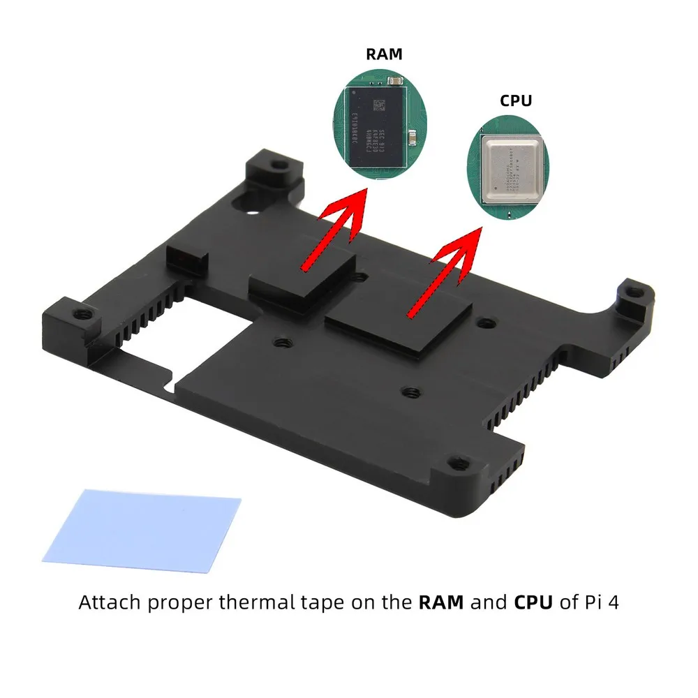 Корпус для компьютера Raspberry Pi 4 Model B радиатор из алюминиевого сплава с охлаждающим
