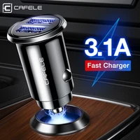 cafele 15 5w dual usb car charger 3 1a fast charging phone charger mini car charger for iphone 11 12 pro max xiaomi redmi note