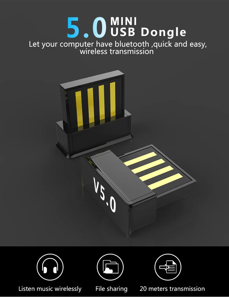 L & PC 2019 новейший V5.0 беспроводной USB Bluetooth 5 0 адаптер Dongle музыкальный приемник