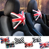for bmw mini car pillow neck headrest jwc cooper pu leather universal head rest cushion pad auto styling accessories cotton