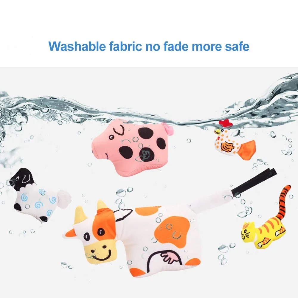 Животные хвосты тканевая книга + 8 погремушек игрушки игровой коврик детские