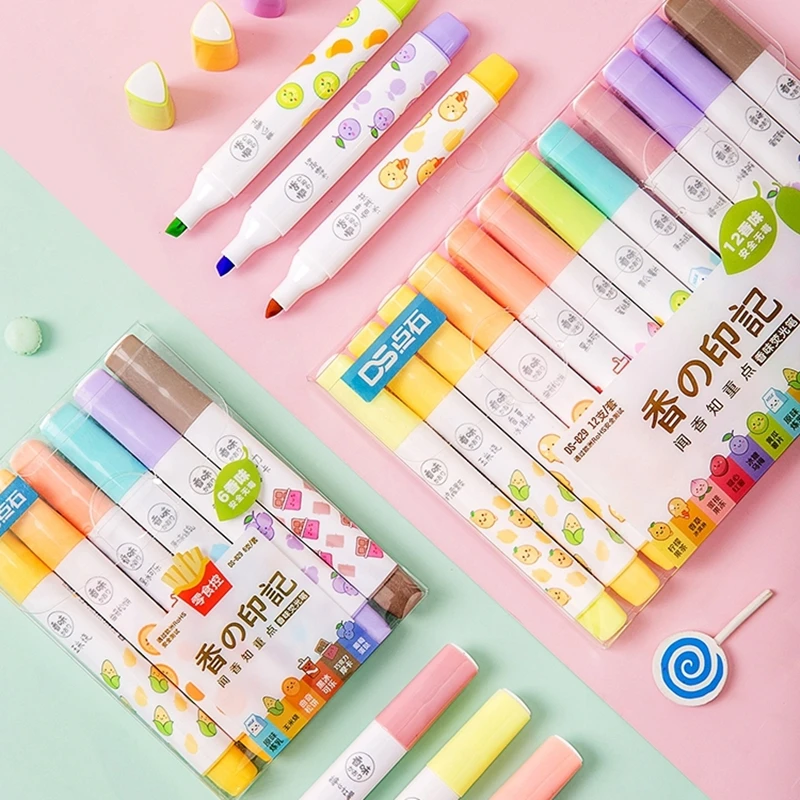 Pens Set Delicious Food Smelly Color Marker Liner Highlighti