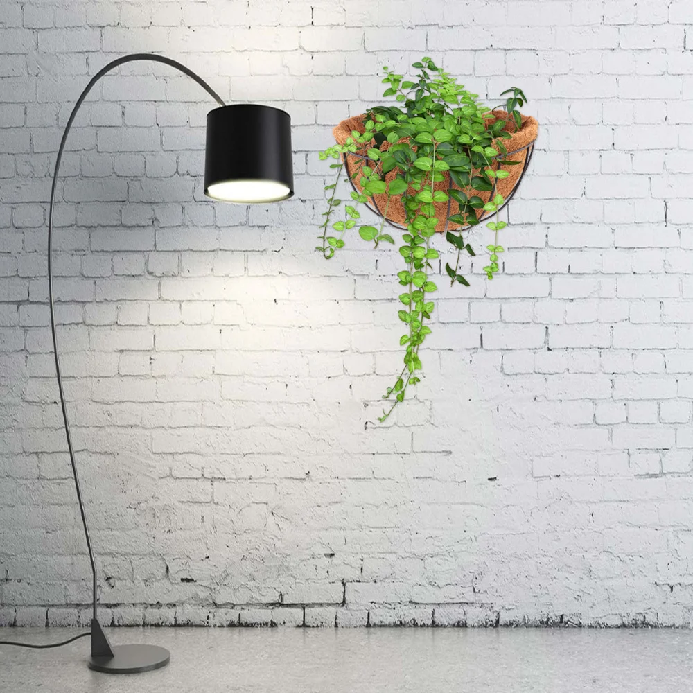 

Corner Hanging Balcony Iron Art Coconut Palm Hanging Basket Flowerpot Flower Basket Planters Balcony Flower Holder