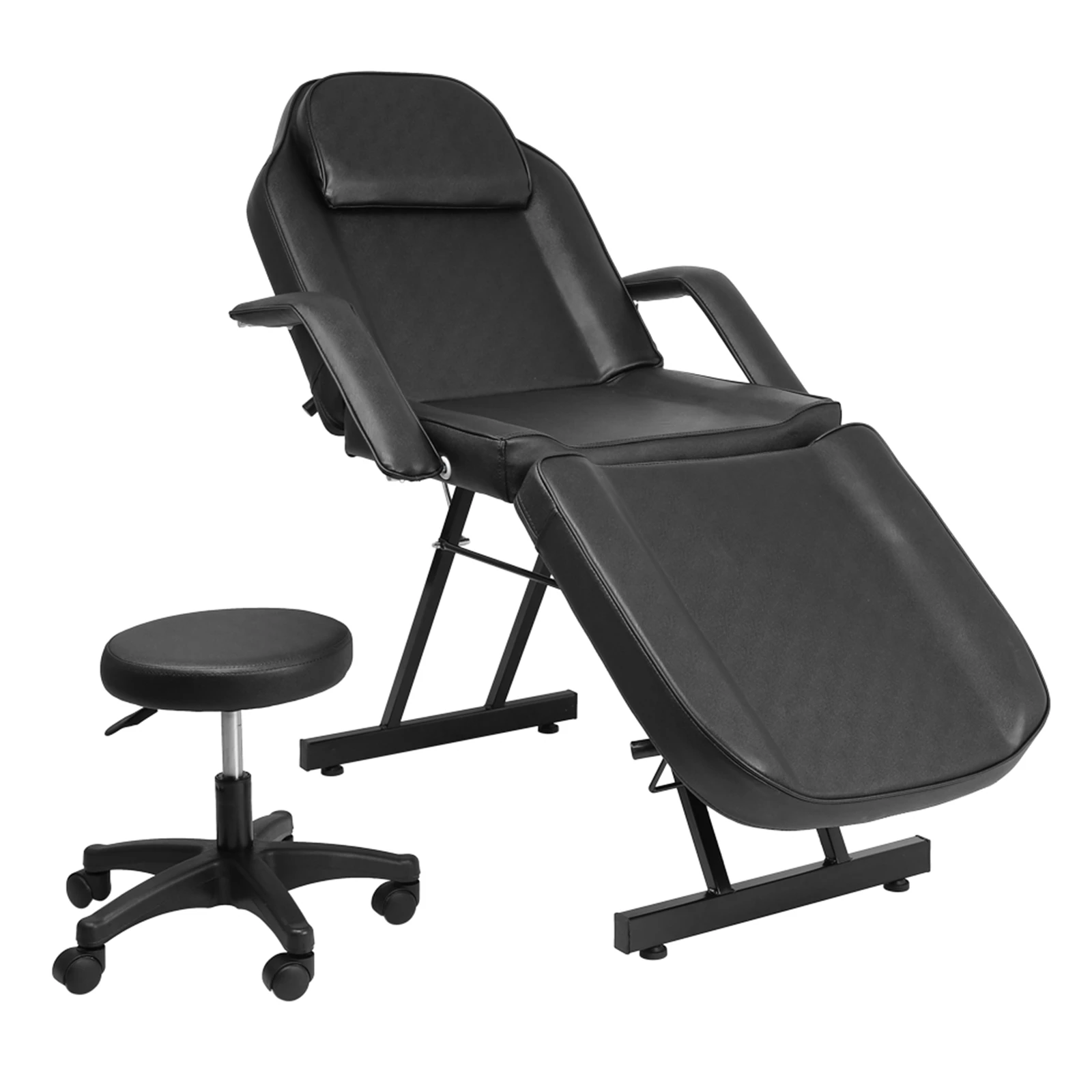 Dual-purpose Barber Chair With Stool Black[us-depot]