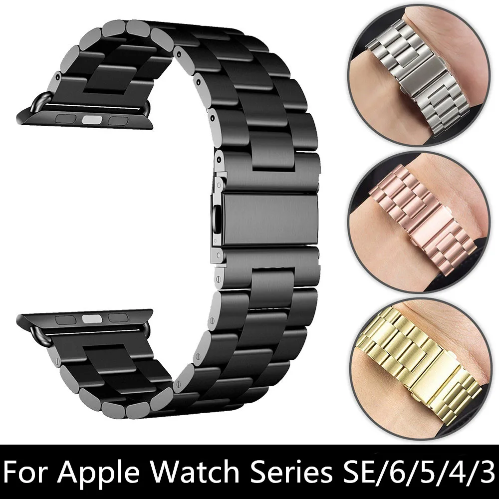 

Нержавеющая сталь ремешок для наручных часов Apple Watch, версии 44/40 мм 42/38 мм, сопутствующий браслет для наручных часов iWatch серии iPhone SE/6/5/4/3/2 с мет...