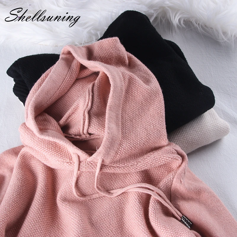 Shellsuning/вязаный свитер с капюшоном Пуловер большого размера для женщин Сезон