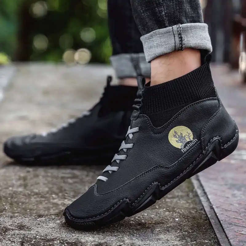 

Large Sizes Men's Shoes Slip on Non-slip Man Sneakers Comfortable High Top Shoes for Men Brands Outdoor Mens Tennis Zapatos 261B