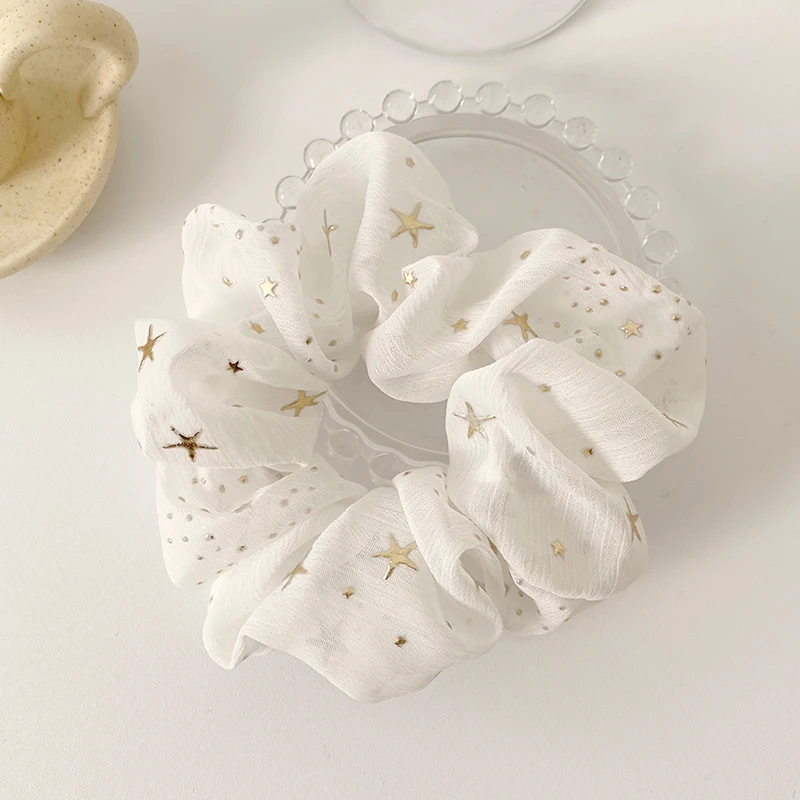 

Sweet Sequins Blingbling Star Chiffon Women Hairband Hair Rope Simple Fashion Girls Headwear Intestines Hairband Hair Accessory
