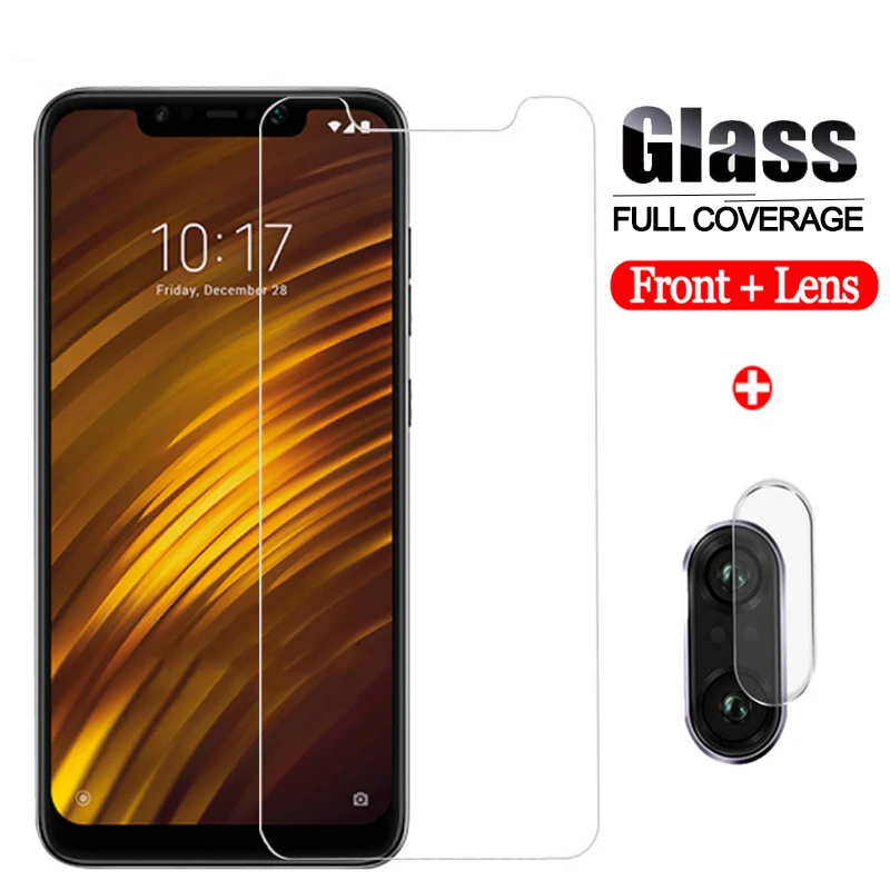 Закаленное стекло 2 в 1 для Xiaomi Pocophone F1 Защитное экрана Xiomi Mi Poco F PocoF1 защитная