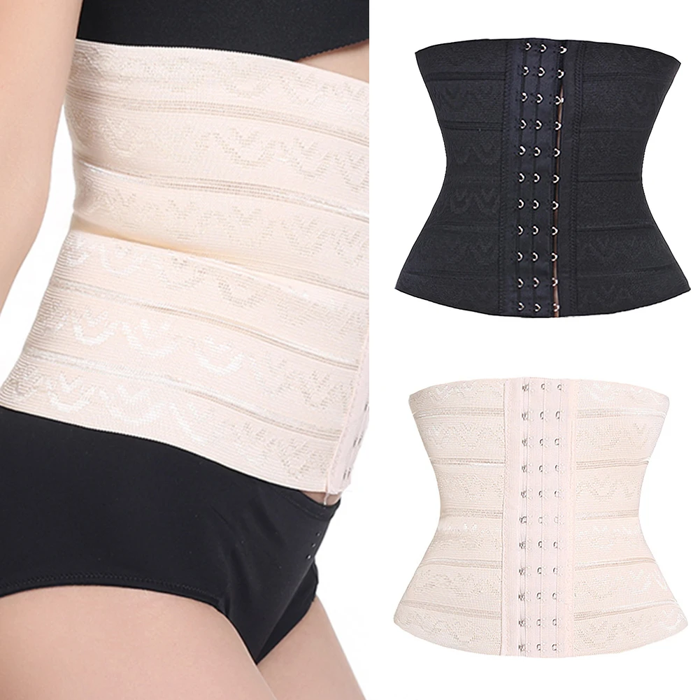 Женский корсет под грудь пояс для похудения резиновый 3 однобортных пряжки