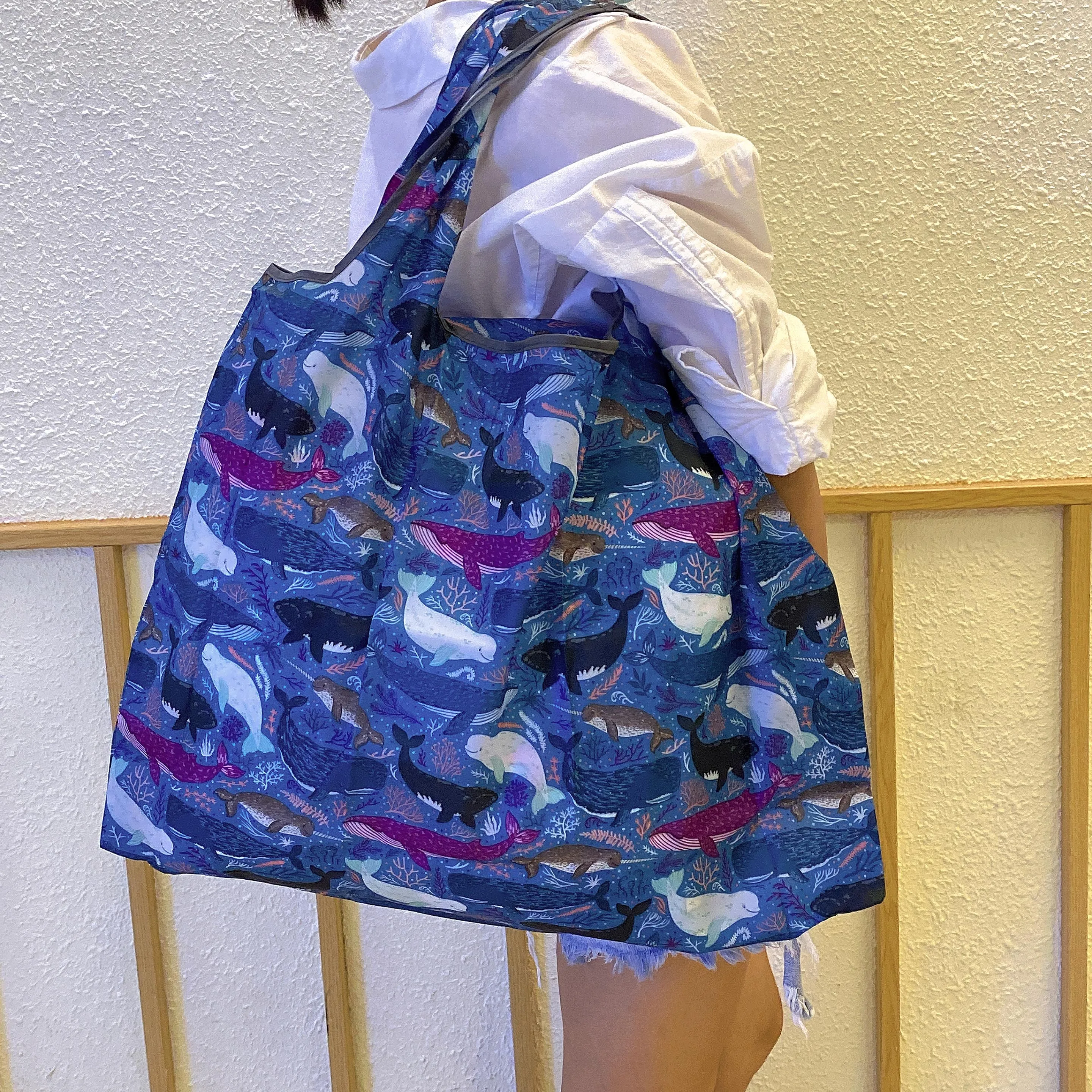 

Large Size Eco-Friendly bag Supermarket Grocery Reusable Foldable Shopping Bag With Pouch