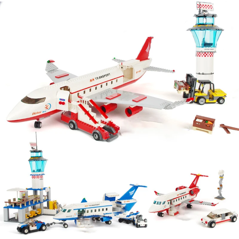 

New MOC Aviation Airport Series Aircraft Model Bricks DIY International Airport Private Plan Building Blocks Toys for Kids Gifts