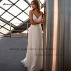 Lakshmigown блестящее пляжное свадебное платье с V-образным вырезом 2022 Vestido Noiva из бисера сексуальные свадебные платья с блестками на бретельках