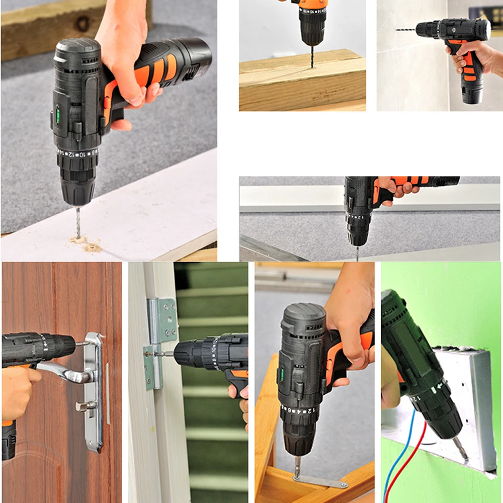 

New 12V Cordless Drill Impact Electric Screwdriver Mini Wireless Power Driver DC Lithium-Ion Battery Hand Drill Home Power Tool