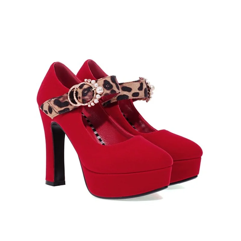 

Size 32-43 Thick with Pointed Hot Mom Elegant Ladies' Shoes 640