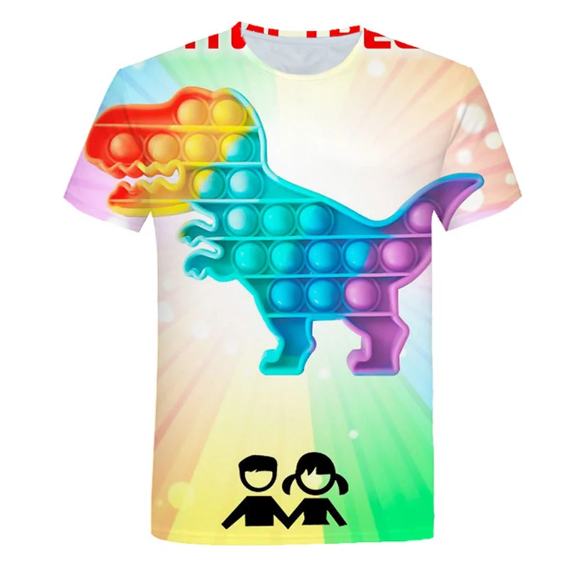 

New Game Cute Baby Dinosaur Boys Girls t shirt Shiatsu Funny поп ит Pop Tees Tops 3D Unisex Kids Short Sleeve Children Clothing