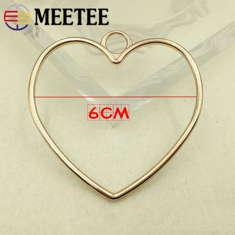 Meetee 5/10 шт. ID1.6 6 см металлический съемник на молнии круглая ручка в форме сердца