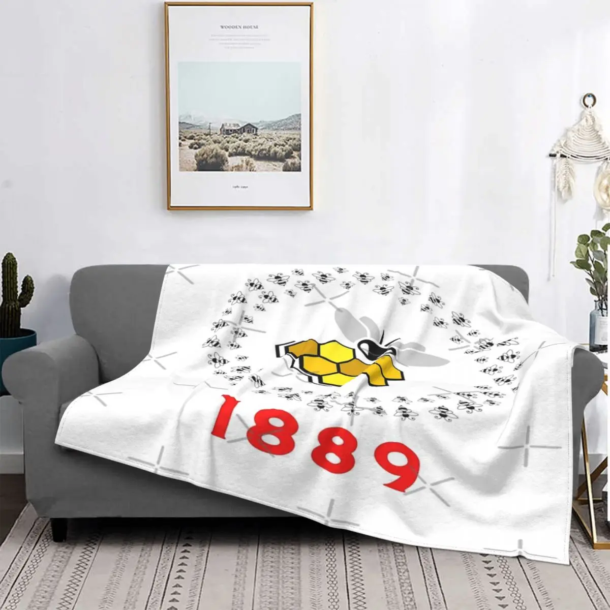 

Brentford Bees1889-Manta a cuadros para cama, colcha con capucha, mullida, 29