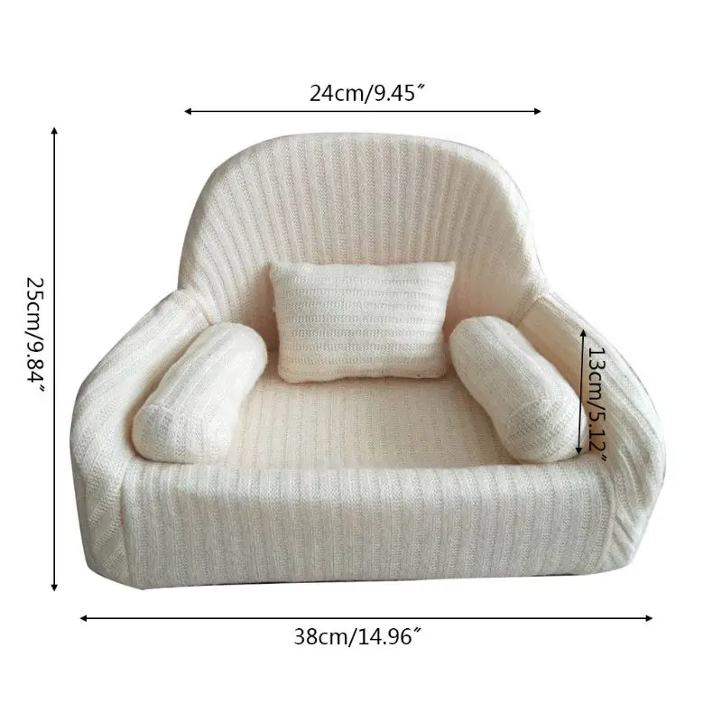 

J60B 4 Pcs/Set Newborn Photography Props Baby Posing Sofa Pillow Infant Photo Shooting Chair Decoration Fotografia Accessory