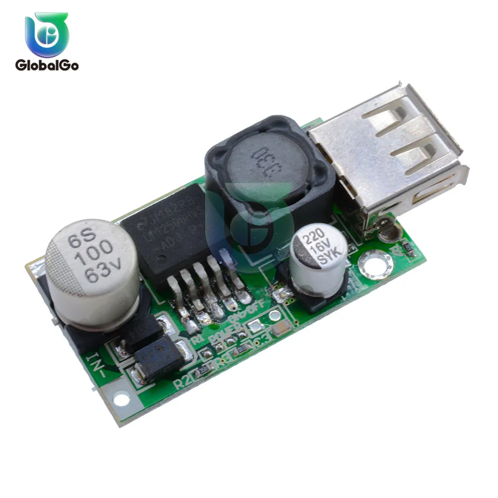 Регулируемый 4 5 40V Dual USB Автомобильное зарядное устройство Зарядное понижающий