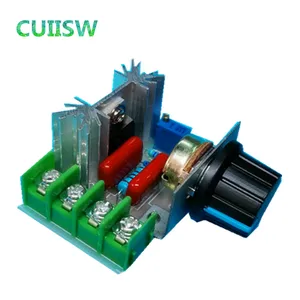 Регулятор напряжения 2000 Вт, 220 В переменного тока, регулятор скорости двигателя, бесщеточный электронный тиристор, регулятор температуры