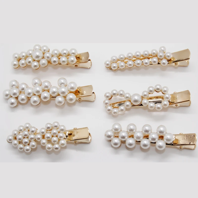 Заколка для волос с жемчугом в Корейском стиле украшение ручной работы 2019 |