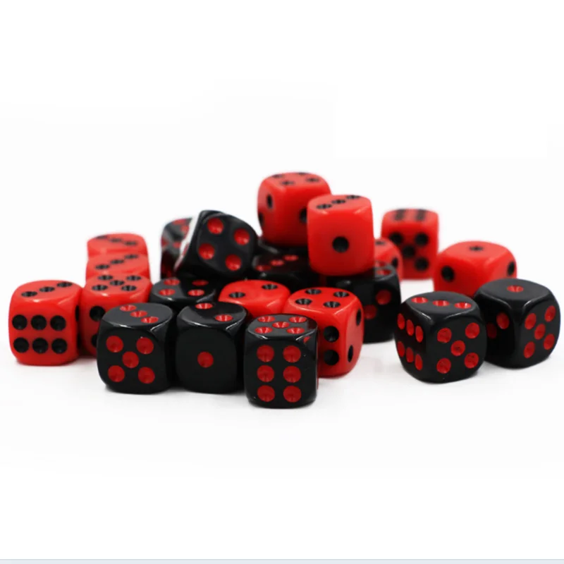 24 шт./компл. кости с бархатным мешочком красные/черные игральные наборов 16 мм |