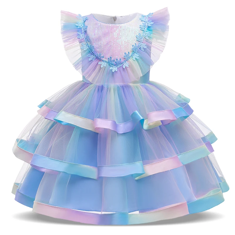 2022 красочное вечернее платье для девочек детские платья одежда принцессы на