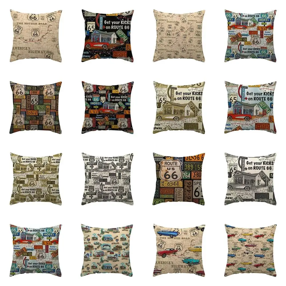 

Pillow Case Cotton Linen Car Sofa Bed Geometric Pattern Office Waist Throw Cushion Cover Home Decoration Pillowcase 45x45cm