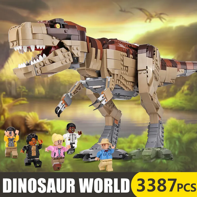 DHL 61001 креативные игрушки, совместимые с 75936 T. rex Rampage, игрушки динозавров, строительные блоки, кирпичи в сборе, Детский Рождественский подарок
