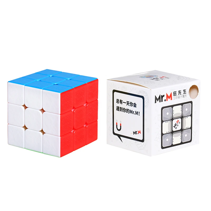 Рекламный Магнитный магический куб Sengso Mr.M 3x3x3 пазл без наклеек профессиональные