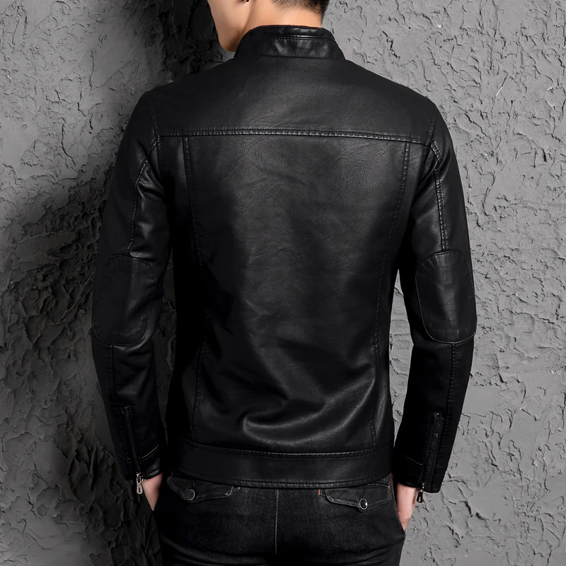 

Men's leather jacket men's spring and autumn Slim trend handsome autumn and winter new car leather jacket