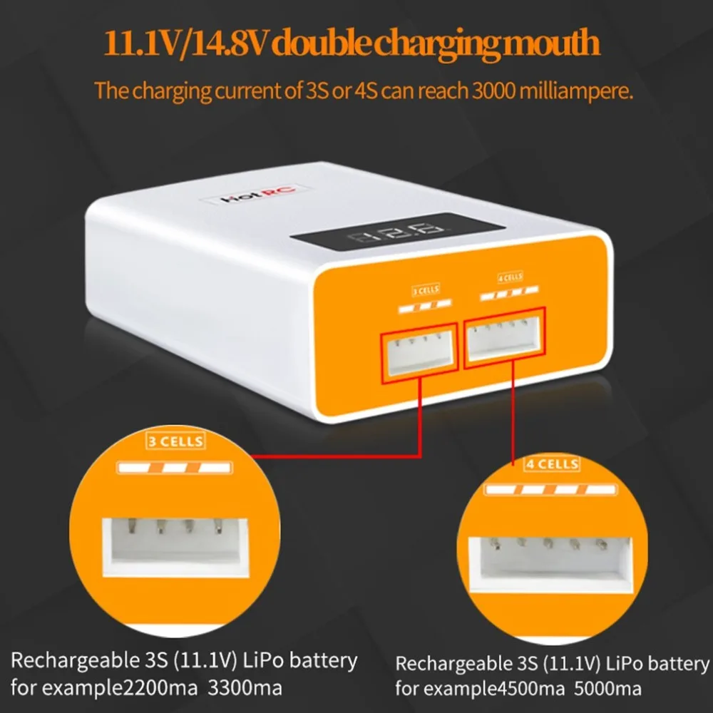 Hotrc A400 Digital 3S 4S 3000mah RC Lipo Battery Balance Charger with LED Screen Fast Charge Discharger for Quadcopter | Игрушки и хобби
