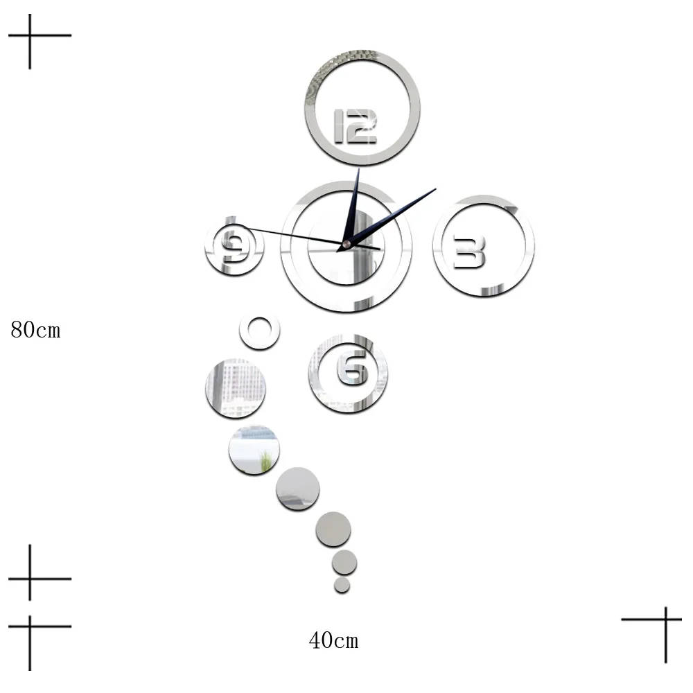 Креативные зеркальные наклейки 3D сделай сам кварцевые часы с иглой настенные