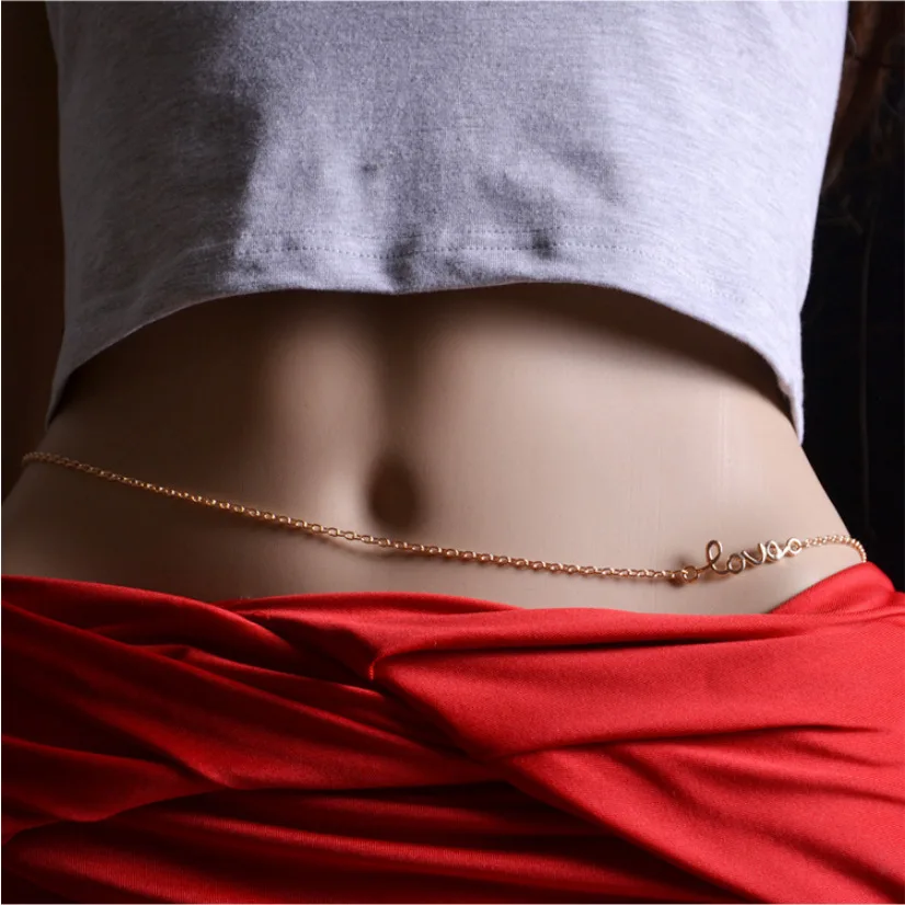 Цепочка цепочка женская с надписью из сплава пикантная пляжная LOVE для танца