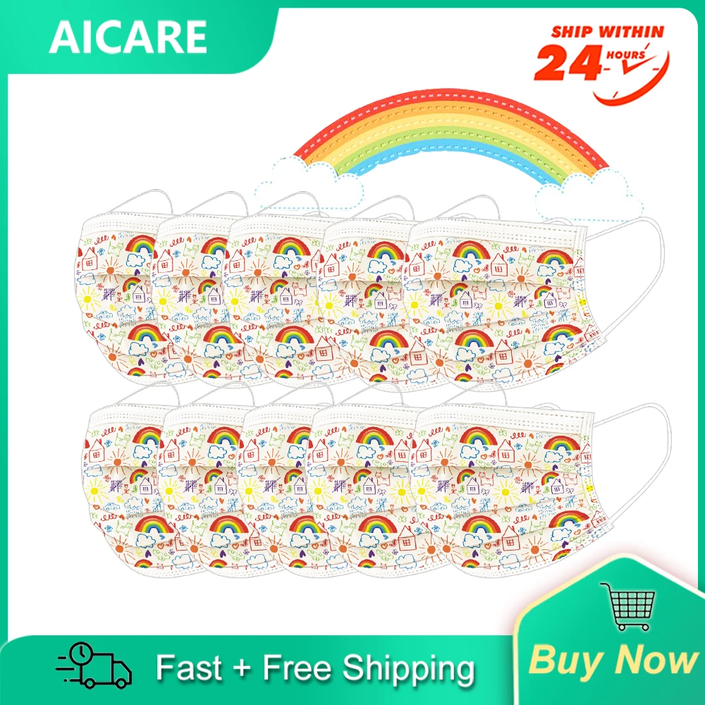AICARE детские одноразовые печать маска для лица детей Mascarilla из 3 вещей с