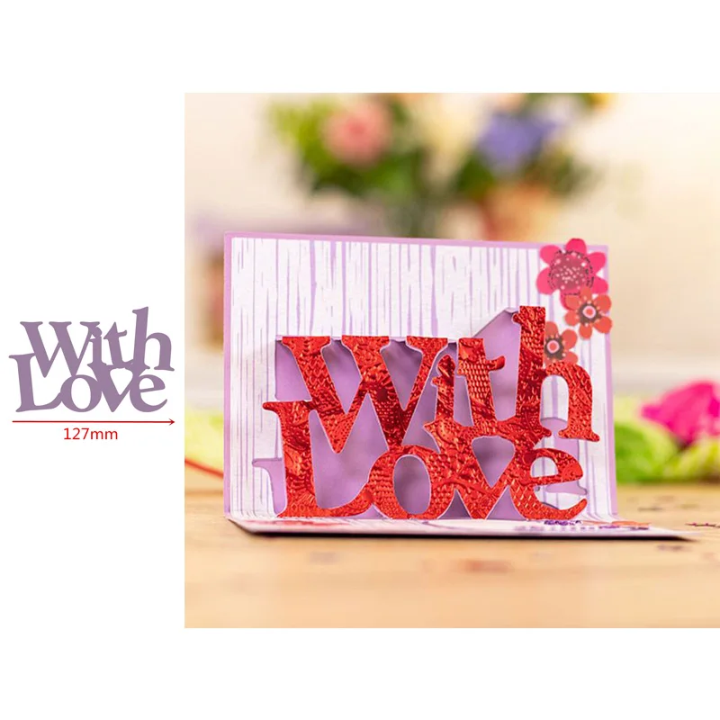 

Pop Up With Love Words Popular Letters Metal Cutting Dies Scrapbooking Album Paper DIY Cards Crafts Embossing Dies New 2019