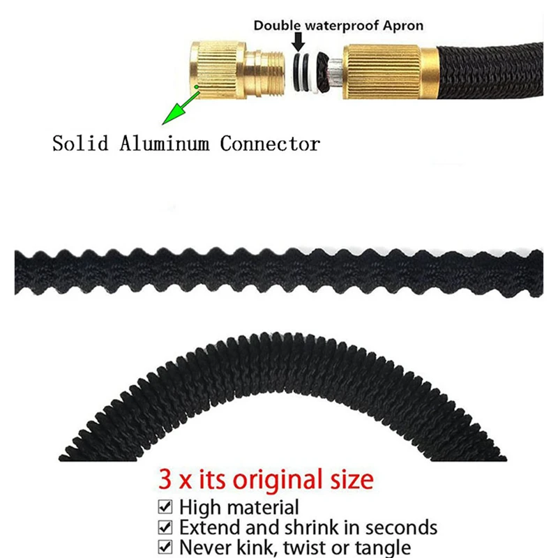 

75Ft Garden Hose Water Expandable Watering Hose High Pressure Car Wash Flexible Garden Hose Pipe