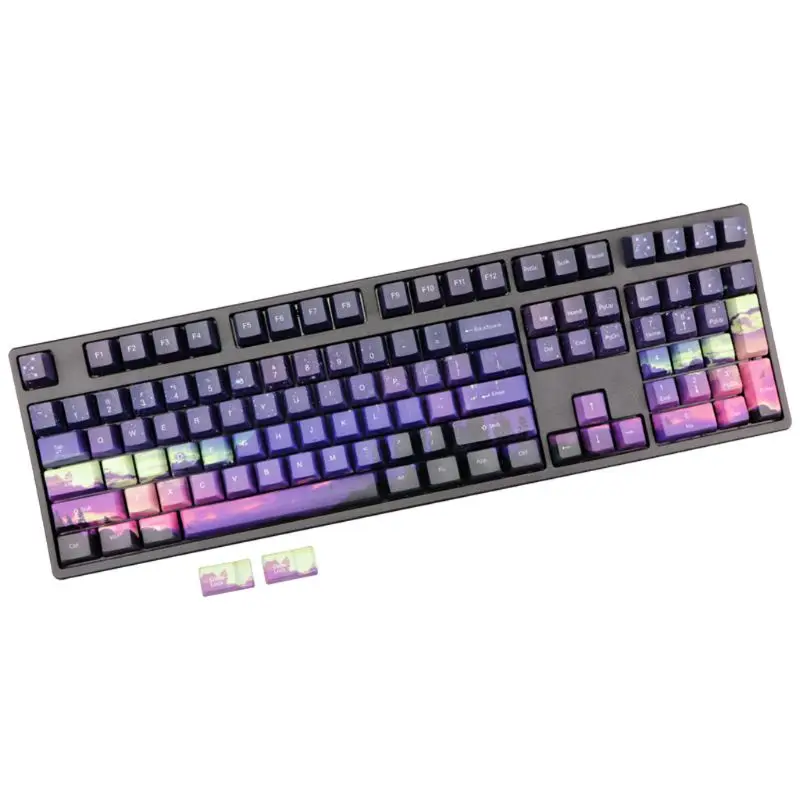 

5 Sides Dye-subbed OEM PBT Keycap Mechanical Keyboard Keycaps Purple Dawn Light