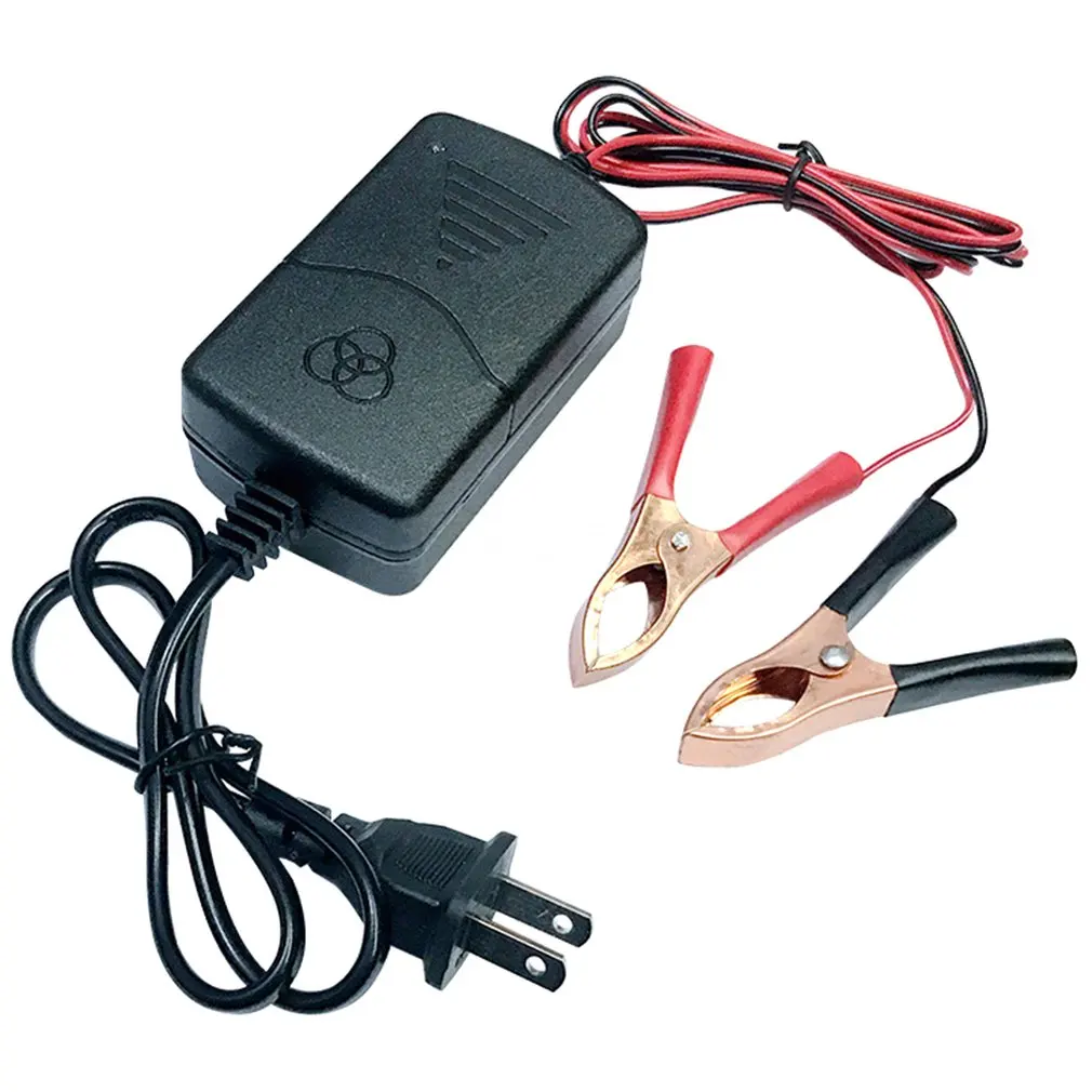 12V1A свинцово Кислотное зарядное устройство 14 4 вольт двойной провод крокодил