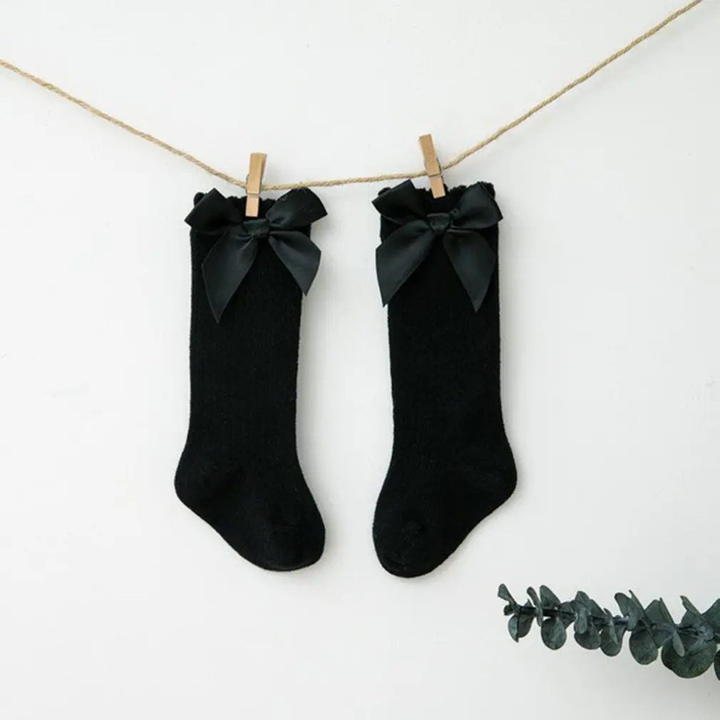 2021 Baby Girls Socks New Toddlers Girl Big Bow Knee High Long Soft Kids Bowknot 100% Cotton 0-3 Years Newborn | Детская одежда и