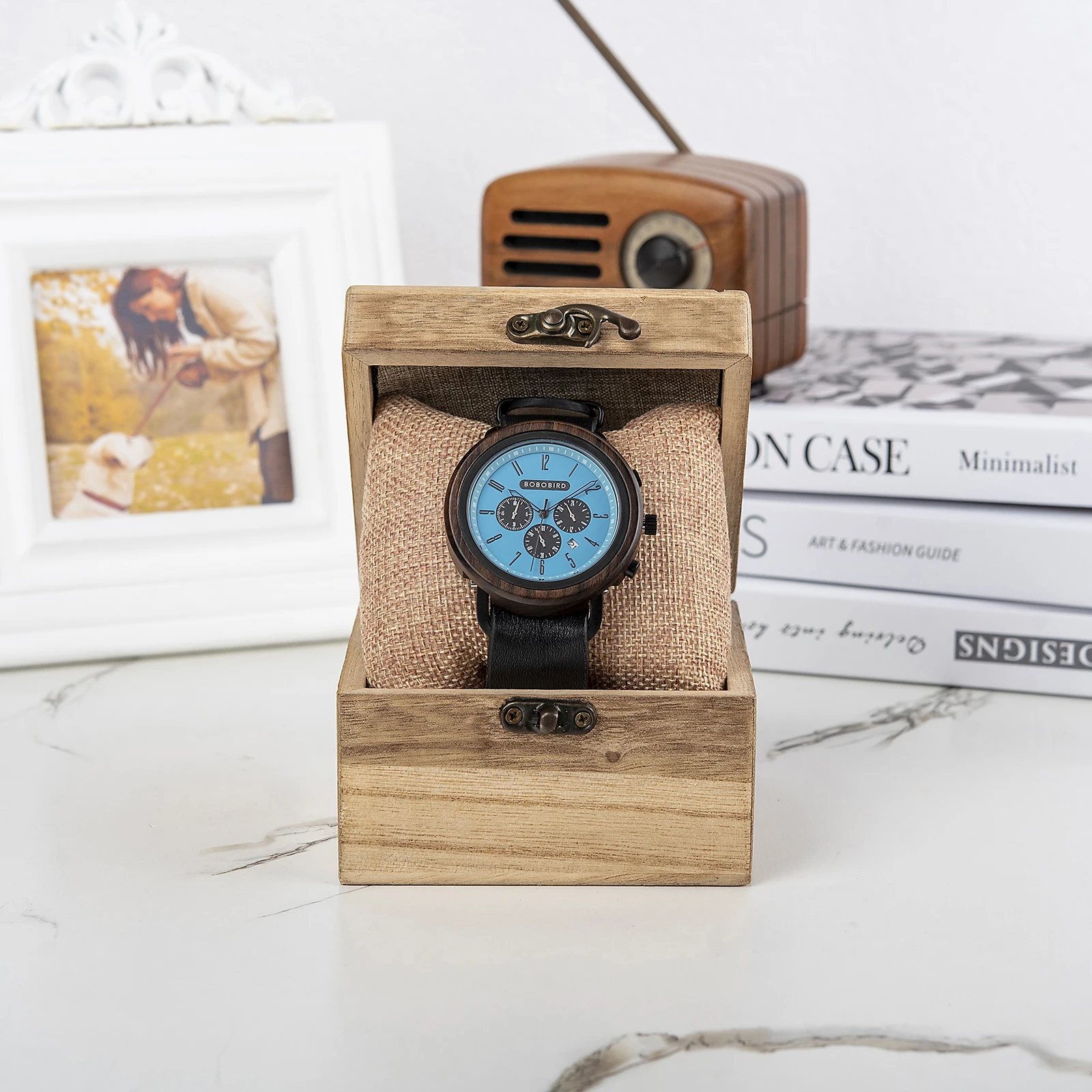 Часы наручные BOBO BIRD Top мужские деревянные роскошные японские кварцевые с
