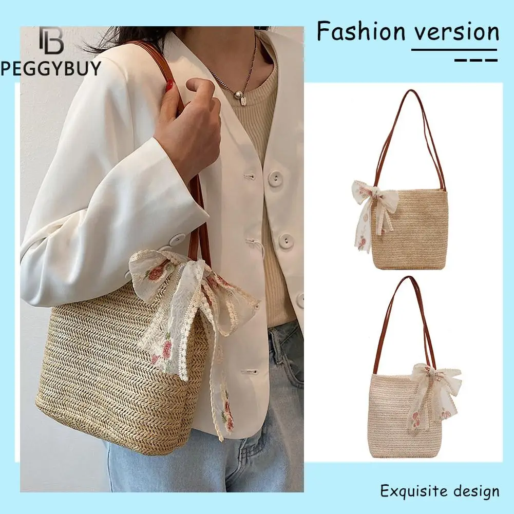 

Women Totes Bags Fashion Solid Ladies Totes Handbags Soft Straw Fashion Designed Girls Large Shoulder Top-Handle Bags